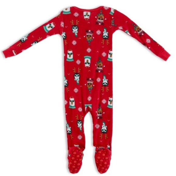 NEW Nordstrom One Piece Christmas Sleep Set Matching Hat Size 3M Baby Petite Lem - Picture 3 of 12
